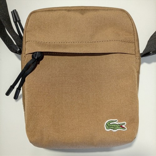 Sacoche lacoste camel toile - lacoste,