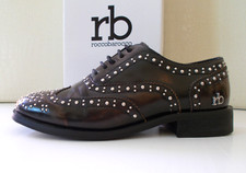 roccobarocco RB Fidia scarpe donna francesine pelle PU moro con borchie n.39 €75