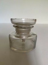 Antico calamaio in vetro trasparente completo di imbuto