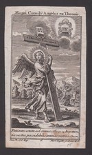 "Magni Consilii Angelus ex trono" - Quadro devozionale XVIII secolo - Quadro sacro D202