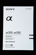 Manuale d'uso istruzione fotocamera digitale Sony Alpha  A300  A350 ITA E FRA