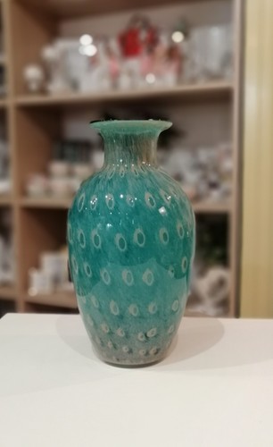 Vaso vetro colore turchese - vaso,