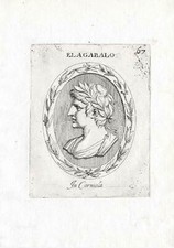 Rara stampa antica-ELIOGABALO-IMPERATORE ROMA-pl. 67-Agostini-Battista-1657