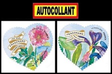 2 TIMBRES AUTOCOLLANTS " CŒUR
