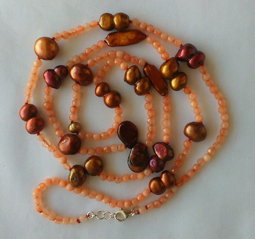 Collana lunga agate rosa - , pesca