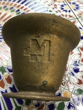ANTICO MORTAIO IN BRONZO METAL CASTINE CON PESTELLO PUNZONATO