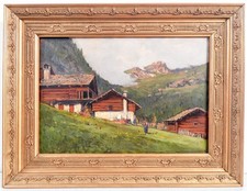 ⚜️ QUADRO GIOVANNI COLMO BAITE MONTAGNA PIEMONTE ALPI DIPINTO OLIO EPOCA 1930S
