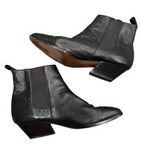 Stivaletti neri in pelle tacco