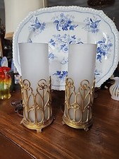 Rara coppia di lampade da comodino art deco colore ottone