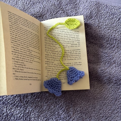 Crocheted bookmark flower - bookmark, &