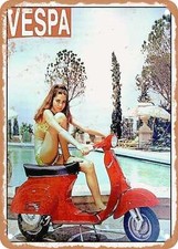 METAL SIGN - 1960 Vespa with