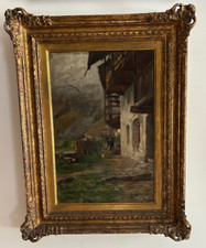 DEMETRIO COSOLA CASOLARE DI MONTAGNA 2°metà dell'ottocento 28x40 olio su legno