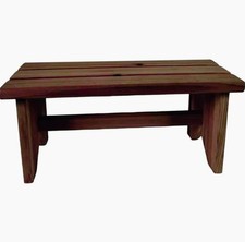 Sgabello legno multiuso 35x14x17 cm per bagno con portaoggetti