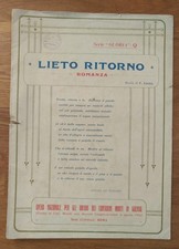 spartito musicale - serie "GLORIA" Q - LIETO RITORNO romanza - F. Corbo'