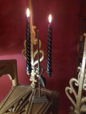 Antico portacandele a sospensione ferro battuto stile gotico medievale esoterico