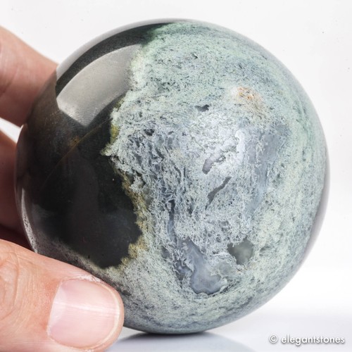 397g 66mm muschio agata sfera - 66mm,