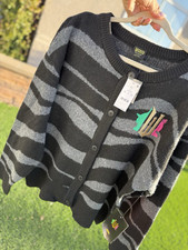 Cardigan Paul Tazewell Wicked nero a righe taglia XL elasticizzato morbido accogliente