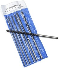 SERIE 7 PUNTE TRAPANO PER LEGNO LUNGHE 300 mm Ø 4, 5, 6, 7, 8, 10 e 12 mm