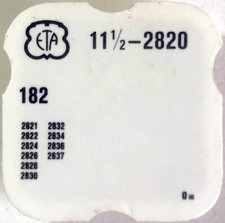 ETA Cal. 2820 Rif. 182 Parte
