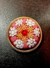 Rare Belle Broche Verre De