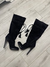 Stivali vintage YSL Yves Saint Laurent Rive Gauche in pelle scamosciata taglia 39