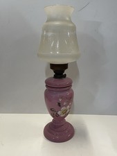 Lampada ad olio antica vetro E ceramica Dipinta A Mano Con Vetro Inciso