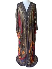 Vintage Gottex Walt Disney Co Caftano Caftano Kimono Animal Kingdom Tg M anni 80 NUOVO