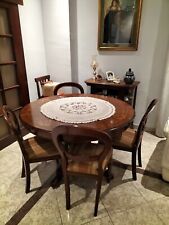 Tavolo rotondo legno radica noce, buono usato, diametro 120 cm. di oltre 40 anni