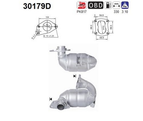 Cv catalizzatore per - kw,