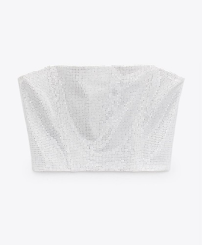 Zara top senza spalline strass - zara,