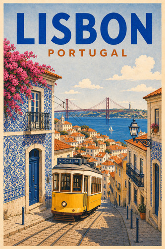 Poster viaggio lisbona - poster,