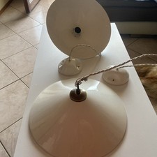 Lampari A Sospensione Vintage Con Cono In Ceramica Bianca Lucida