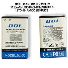 BATTERIA NOKIA BL-5C BL5C 1150mAh LITIO BRONDI MAGNUM 4 - STONE - AMICO SEMPLICE