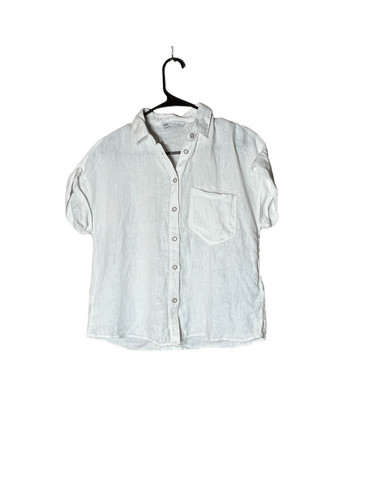 Blusa zara lino bianco con - zara,