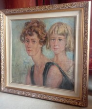 Olio su tela ritratto decó belle epoque Gariazzo P. Antonio pittore piemontese 