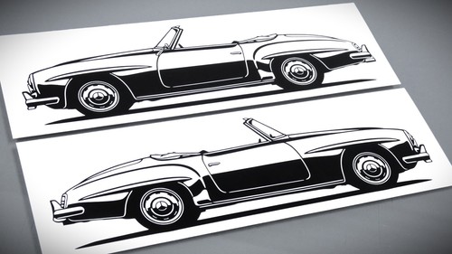 Adesivo mercedes 190sl - mercedes,
