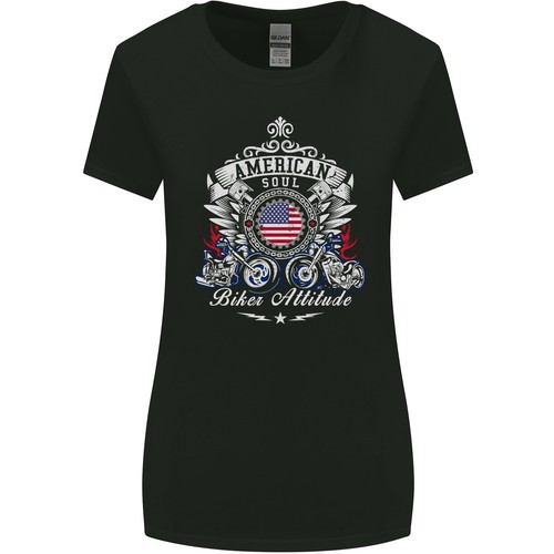 Shirt donna america - america, biker