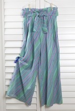 Pantaloni PIN-UP STARS Italy $190 stampati copricostume semi trasparenti gamba larga taglia media