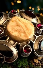 Deep Red Garnet Cabochon Black