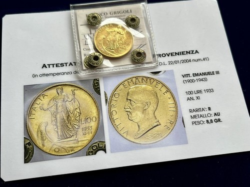 100 lire oro 1933 - lire,