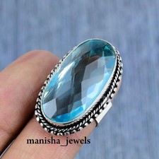 Anello topazio blu in argento