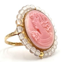 14kt Gold Rose Cameo Ring
