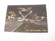 Pesaro - Viale della Repubblica notturno + lambretta - spedita f. g. 1962