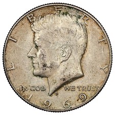 USA - 1/2 half dollar 1969 D - Kennedy - Denver - argent - KM.202a - Schön.203a