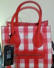 borsa a mano da donna silvian heach con manici rossa a quadretti