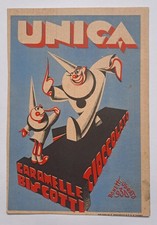 UBERTO BONETTI Viareggio Unica caramelle biscotti locandina pubblicitaria 1930