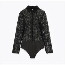 Body donna Zara nero in pizzo
