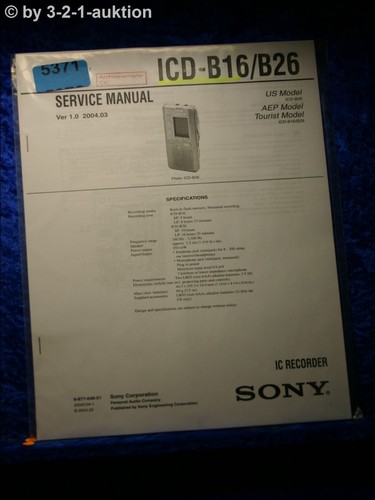 Manuale servizio sony icd - manuale,
