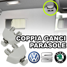 2 Clip con GANCIO x Aletta Parasole VW SEAT SKODA aggancio ganci incastro Clips