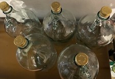 DAMIGIANE BOCCIONI  5 LITRI VETRO TRASPARENTE per olio o vino 5 pezzi